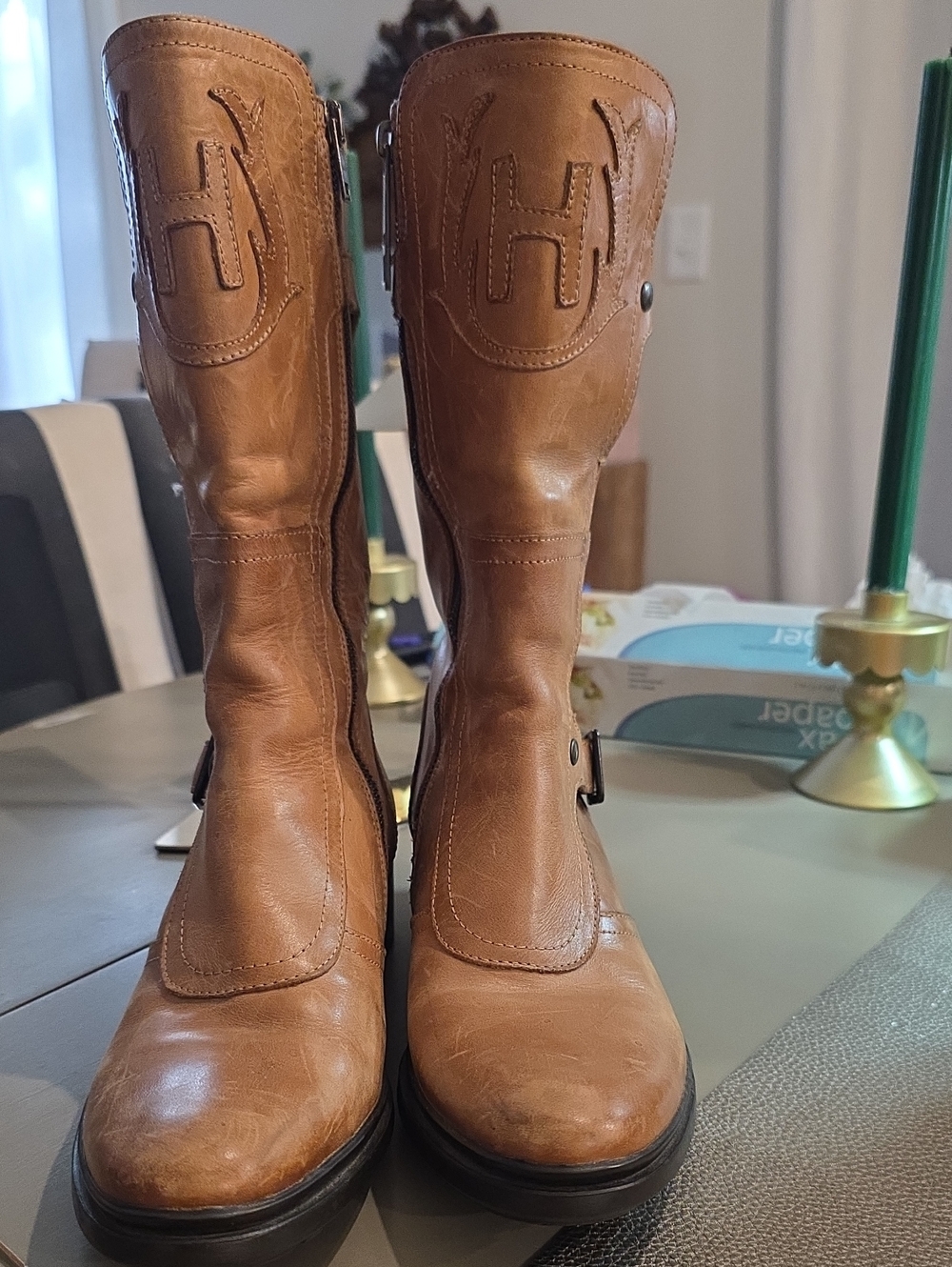 **Hunter Leather Boots W Buckle See Description!!